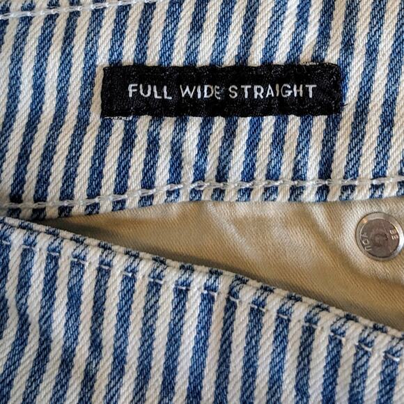 Free Assembly Blue and White Pin Striped 5 Pocket Jean Sz 12 - Picture 6 of 8